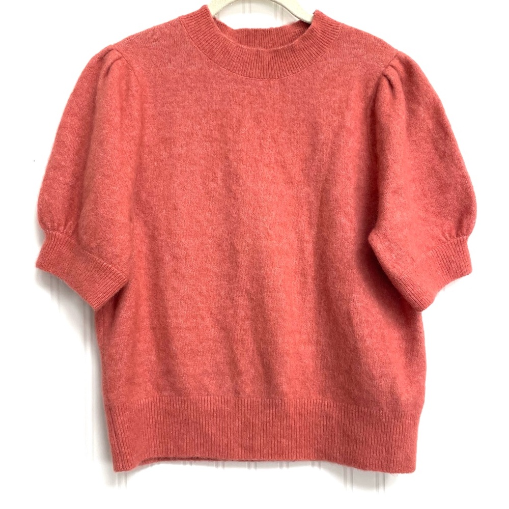 Banana Republic Alpaca Wool Blend Women’s Knit Crew Puff Sleeved Sweater Size L